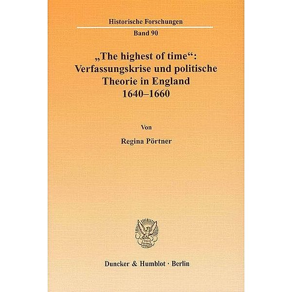 »The highest of time«: Verfassungskrise und politische Theorie in England 1640-1660., Regina Pörtner