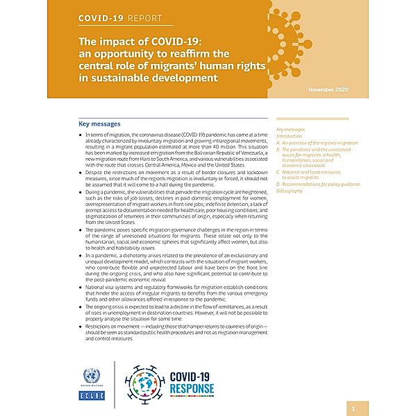 The Impact of COVID-19: An Opportunity to Reaffirm the Central Role of Migrants' Human Rights in Sustainable Development / United Nations