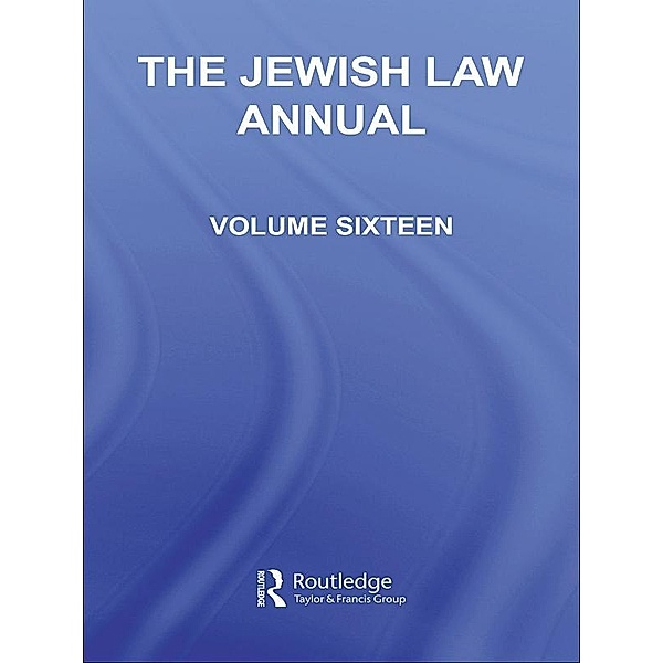 The Jewish Law Annual Volume 16