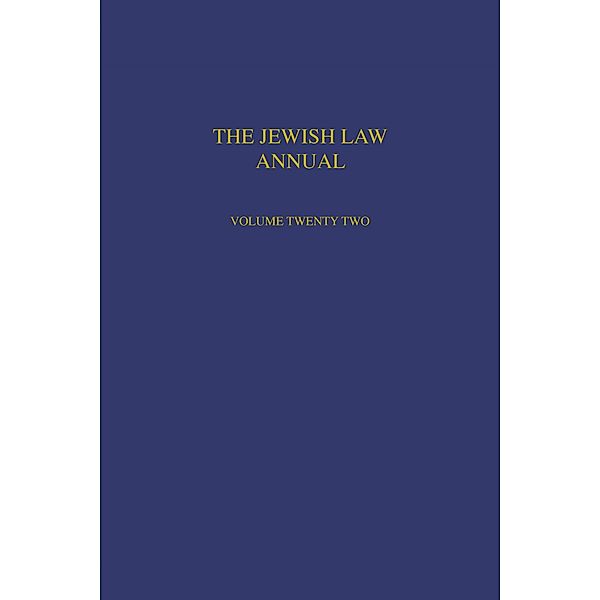 The Jewish Law Annual Volume 22