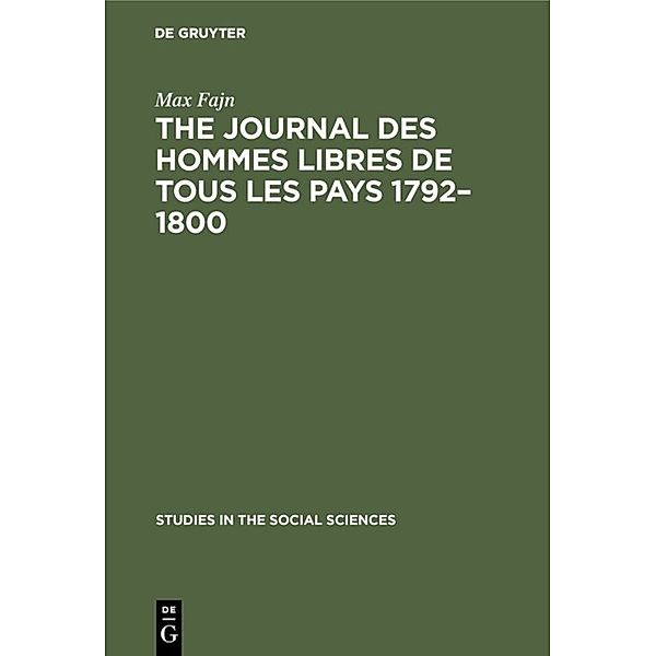 The journal des hommes libres de tous les pays 1792-1800, Max Fajn