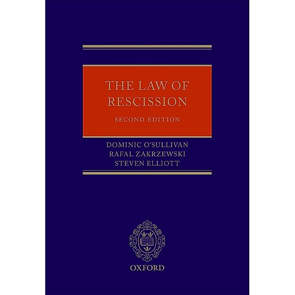 The Law of Rescission, Dominic O'Sullivan Qc, Steven Elliott, Rafal Zakrzewski