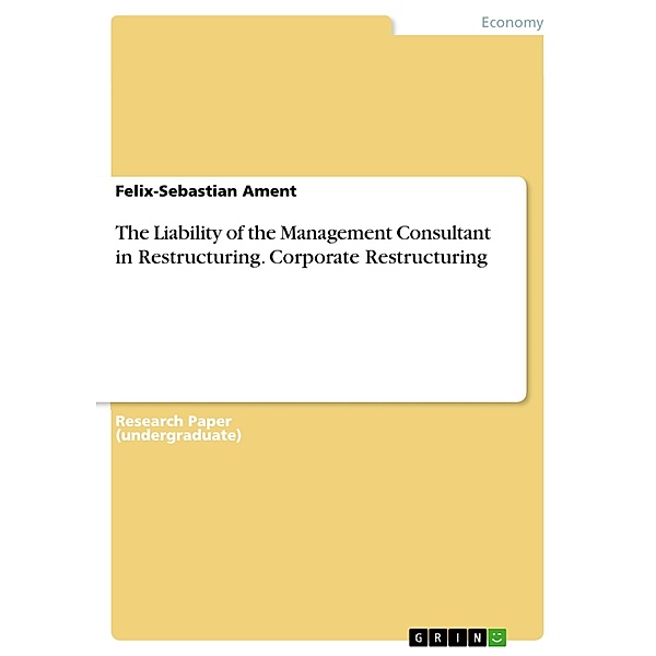 The Liability of the Management Consultant in Restructuring. Corporate Restructuring, Felix-Sebastian Ament