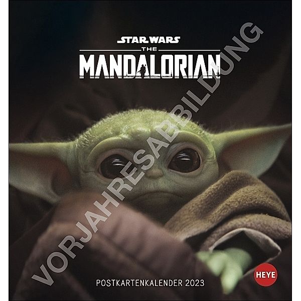 The Mandalorian The Child Postkartenkalender 2024. Jeden Monat eine coole Postkarte mit Grogu in einem kleinen Kalender zum Aufhängen oder Aufstellen.
