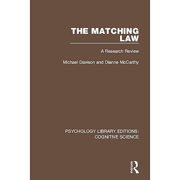 The Matching Law, Michael Davison, Dianne McCarthy