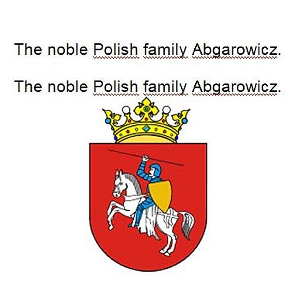 The noble Polish family Abgarowicz. Die adlige polnische Familie Abgarowicz., Werner Zurek