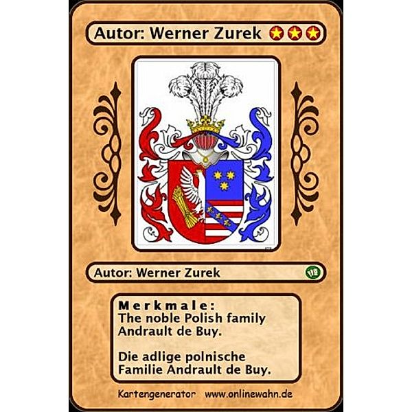 The noble Polish family Andrault de Buy. Die adlige polnische Familie Andrault de Buy., Werner Zurek