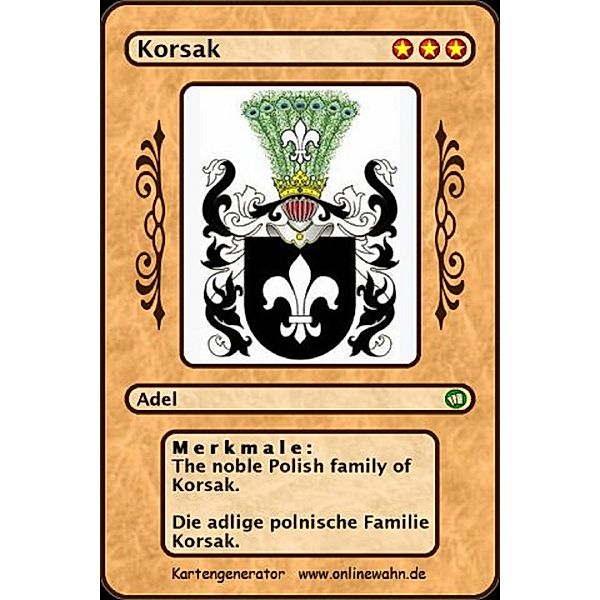 The noble Polish family of Korsak. Die adlige polnische Familie Korsak., Werner Zurek