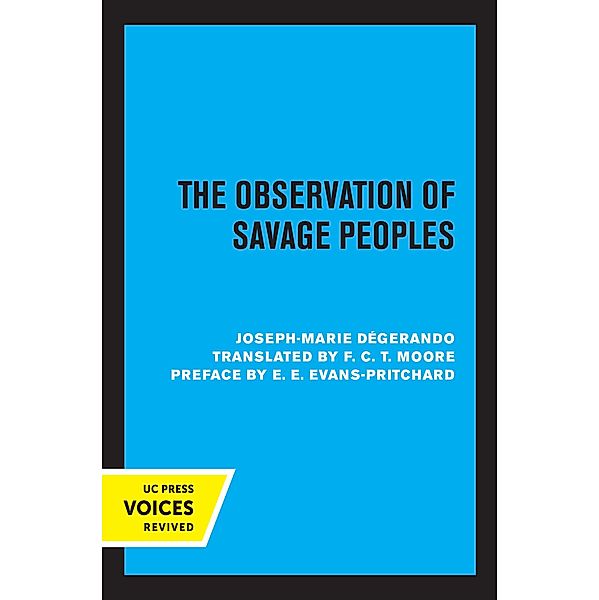 The Observation of Savage Peoples, Joseph-Marie Degerando