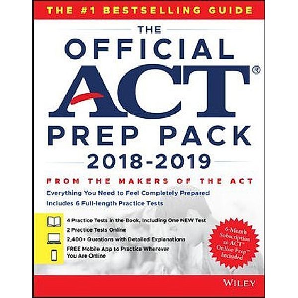 The Official ACT Prep Pack with 6 Full Practice Tests, m. 1 Buch, m. 1 Online-Zugang, 2 Teile, Act