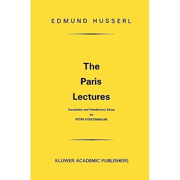 The Paris Lectures, Edmund Husserl