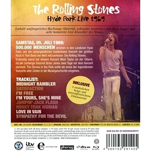 The Rolling Stones - Hyde Park Live 1969 Blu-ray | Weltbild.de