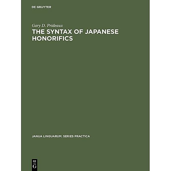 The Syntax of Japanese Honorifics, Gary D. Prideaux