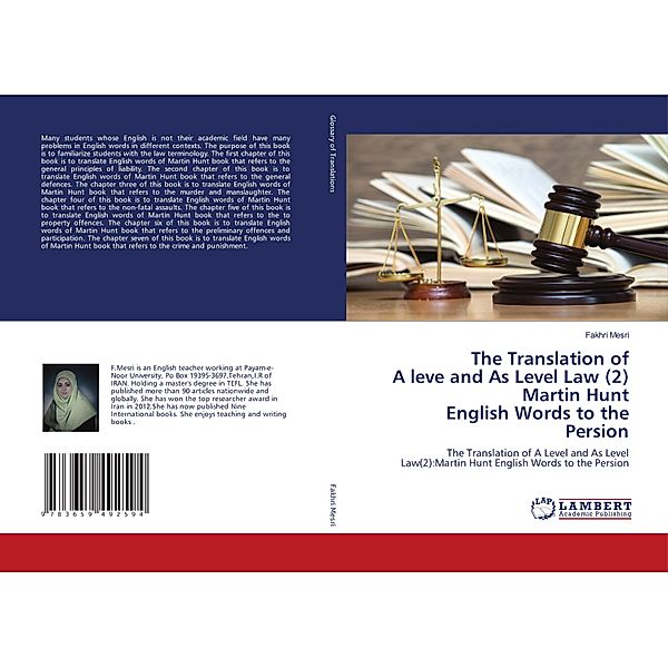 The Translation of A leve and As Level Law (2) Martin Hunt English Words to the Persion, Fakhri Mesri