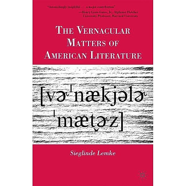 The Vernacular Matters of American Literature, S. Lemke