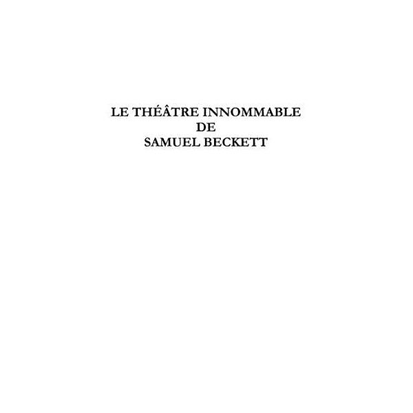 TheAtre innommable de samuel beckett / Hors-collection, Serpilekin Adeline Terlemez