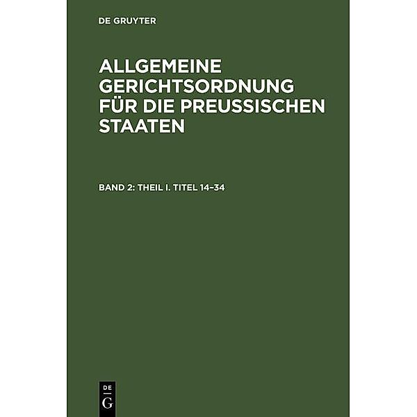 Theil I. Titel 14-34