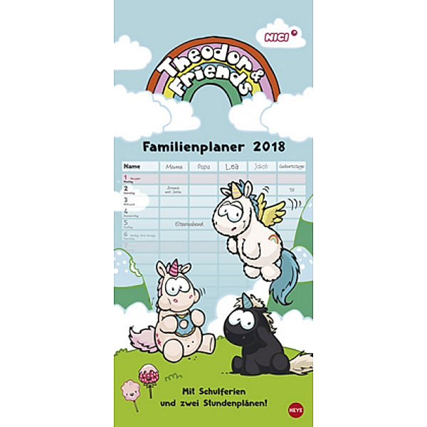 Theodor & Friends Familienplaner 2018