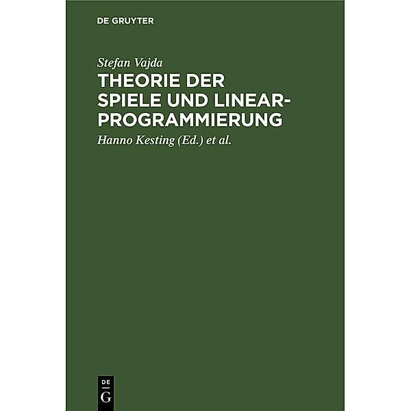 Theorie der Spiele und Linearprogrammierung, Stefan Vajda