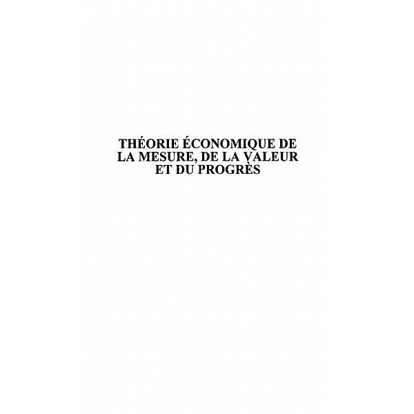 Theorie economique de la mesure, de la v / Hors-collection, Paraire Rene
