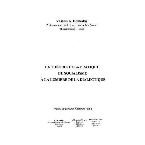 Theorie et la pratique du socialisme / Hors-collection, Doukakis Vassilis A.