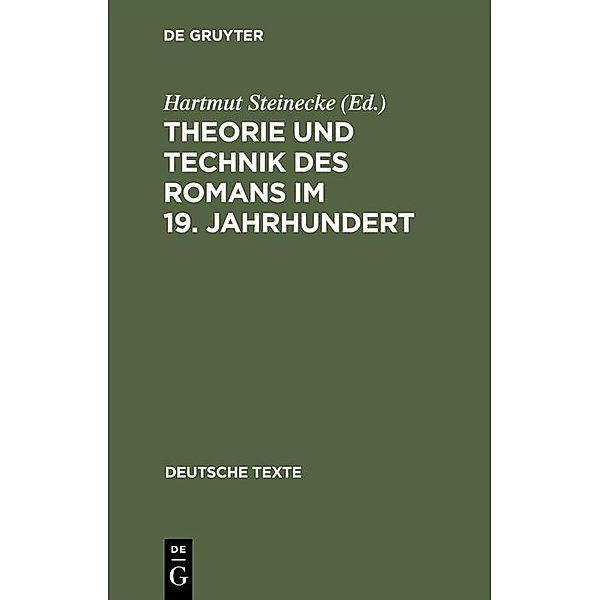 Theorie und Technik des Romans im 19. Jahrhundert / Deutsche Texte Bd.18