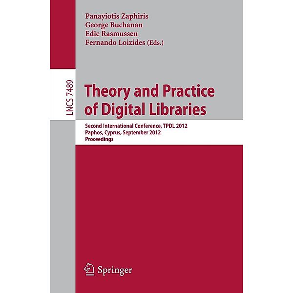 Theory and Practice of Digital Libraries / Lecture Notes in Computer Science Bd.7489