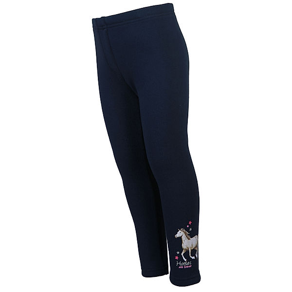 Salt & Pepper Thermo-Leggings HORSE LOVE in navy