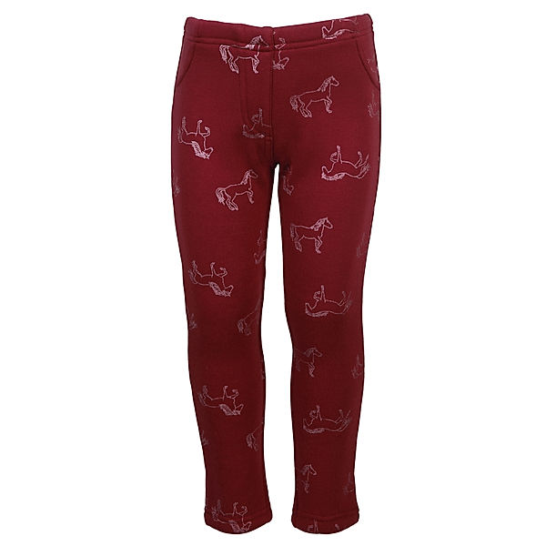 Salt & Pepper Thermo-Leggings HORSES AOP in burgundy