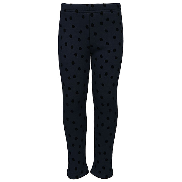 Salt & Pepper Thermo-Leggings PUNKTE mit Flockprint in navy