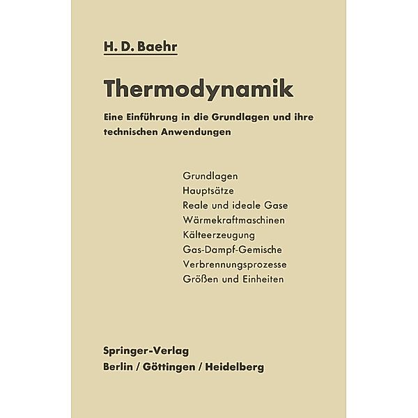 Thermodynamik, Hans Dieter Baehr
