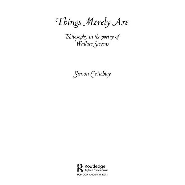 Things Merely Are, Simon Critchley