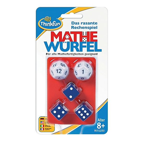 Ravensburger Verlag ThinkFun - 76317 Mathe Würfel - Spielerisch die Mathenote verbessern. Alle Rechenarten sind erlaubt, aber nicht Pflicht. Mit pratkischem Mitnahmebeutel., Mathe Würfel ThinkFun