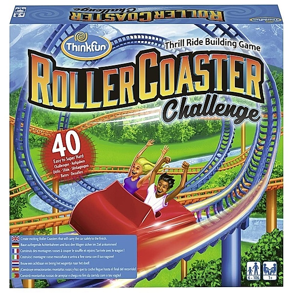 ThinkFun - 76343 - Roller Coaster Challenge - baue eine funktionierende Achterbahn mit diesem großartigen Logikspiel, be