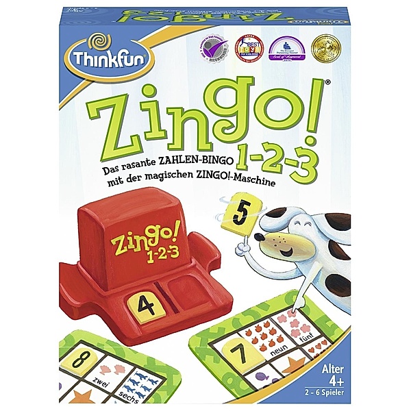 ThinkFun - 76352 - Zingo 1-2-3 - Das rasante Zahlen-Bingo für Kinder ab 4 Jahren. Erste Zahlen für die ganz kleinen. Ein, Zingo® 1-2-3 ThinkFun