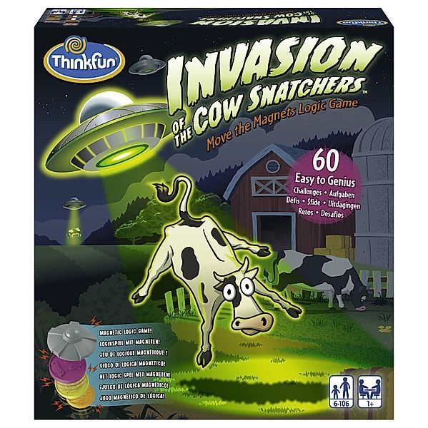 ThinkFun - 76374 - Invasion of the Cow Snatchers von ThinkFun - Das lustige Logikspiel, bei dem magnetische Kühe ins UFO, ThinkFun®