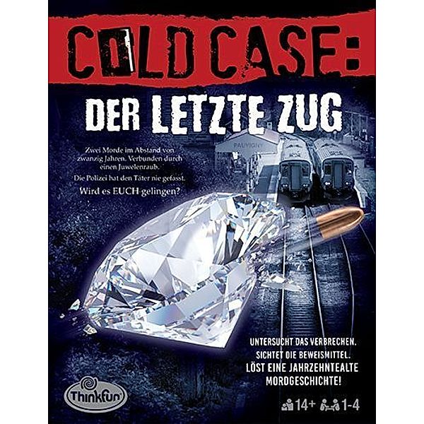 Ravensburger Verlag ThinkFun - Cold Case: Der letzte Zug. Der Krimi im eigenen Heim. Was ist passiert? Ein Rätsel-Spiel für Einen oder in der Gruppe ab 14 Jahren