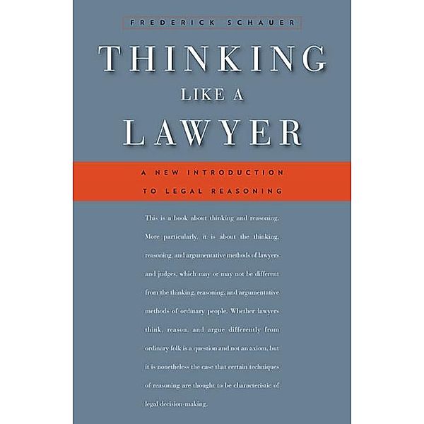 Thinking Like a Lawyer, Frederick Schauer