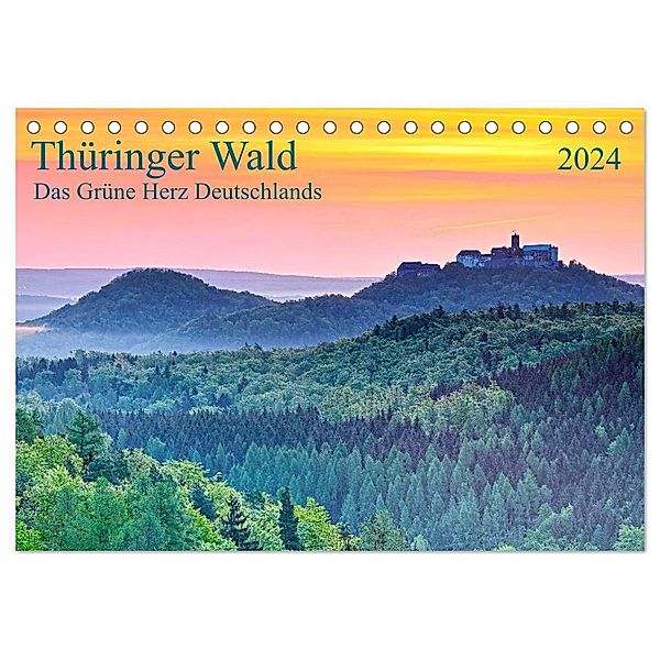 Thüringer Wald Das Grüne Herz Deutschlands (Tischkalender 2024 DIN A5 quer), CALVENDO Monatskalender, Prime Selection