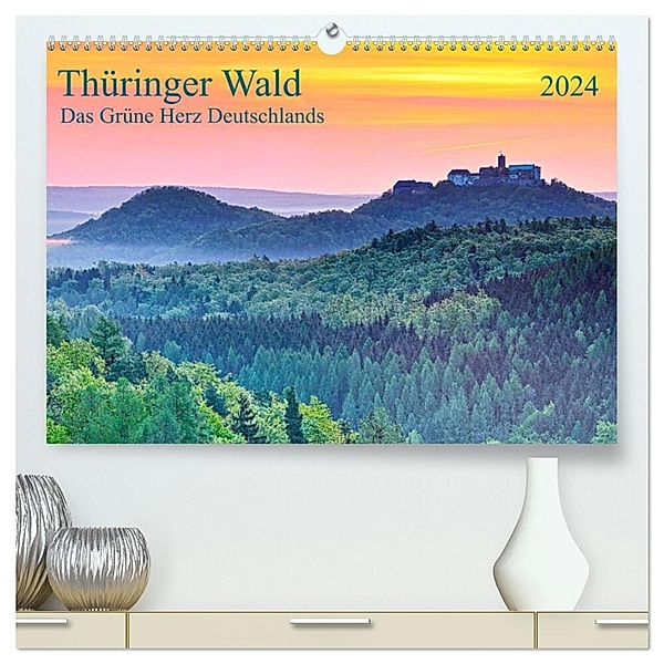 Thüringer Wald Das Grüne Herz Deutschlands (hochwertiger Premium Wandkalender 2024 DIN A2 quer), Kunstdruck in Hochglanz, Prime Selection