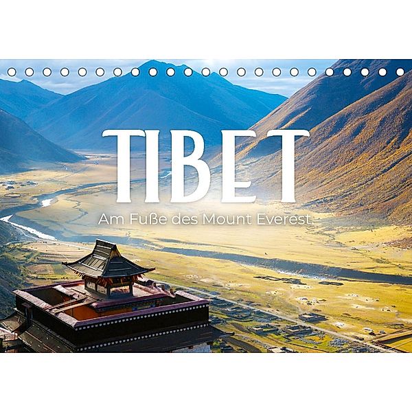 Tibet - Am Fuße des Mount Everest. (Tischkalender 2022 DIN A5 quer), SF