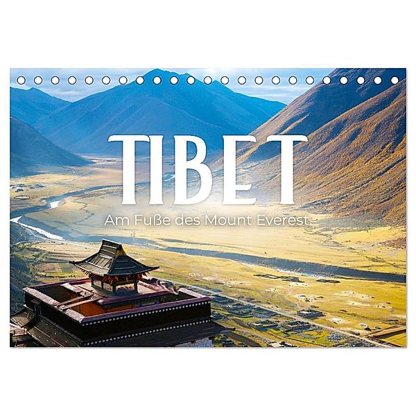 Tibet - Am Fusse des Mount Everest. (Tischkalender 2024 DIN A5 quer), CALVENDO Monatskalender, Happy Monkey