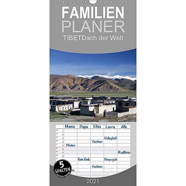 Tibet - Dach der Welt - Familienplaner hoch (Wandkalender 2021 , 21 cm x 45 cm, hoch), Rainer Engels