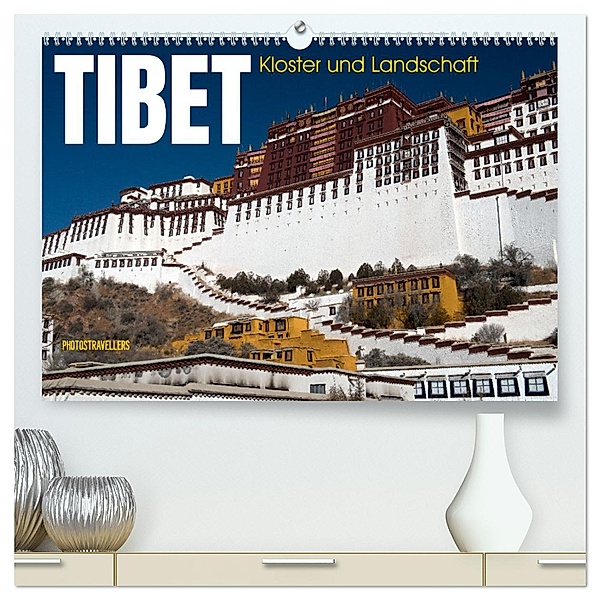 Tibet - Kloster und Landschaft (hochwertiger Premium Wandkalender 2024 DIN A2 quer), Kunstdruck in Hochglanz, Calvendo, Photostravellers