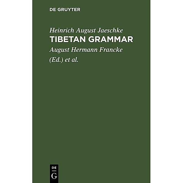 Tibetan grammar, Heinrich August Jaeschke