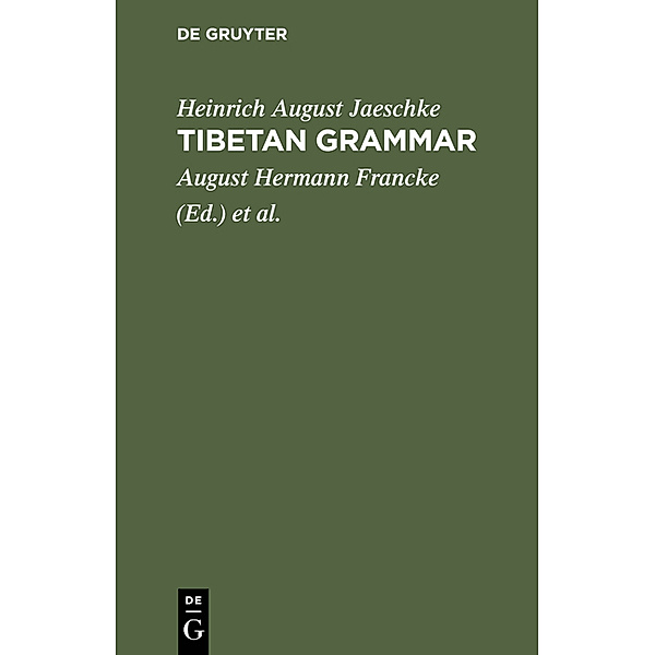 Tibetan grammar, Heinrich August Jaeschke