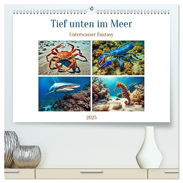 Tief unten im Meer Unterwasser Fantasy (hochwertiger Premium Wandkalender 2025 DIN A2 quer), Kunstdruck in Hochglanz, Calvendo, Martina Marten