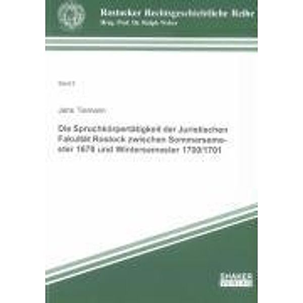 Tiemann, J: Spruchkörpertätigkeit der Juristischen Fakultät, Jens Tiemann