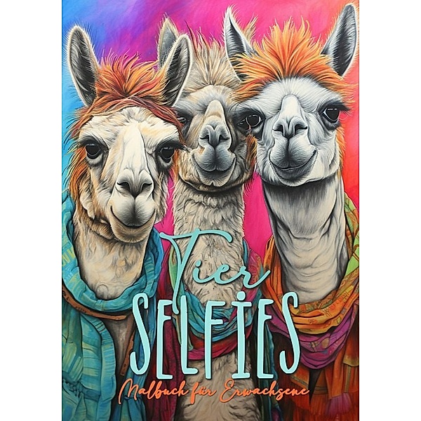 Tier Selfies Malbuch für Erwachsene, Monsoon Publishing, Musterstück Grafik