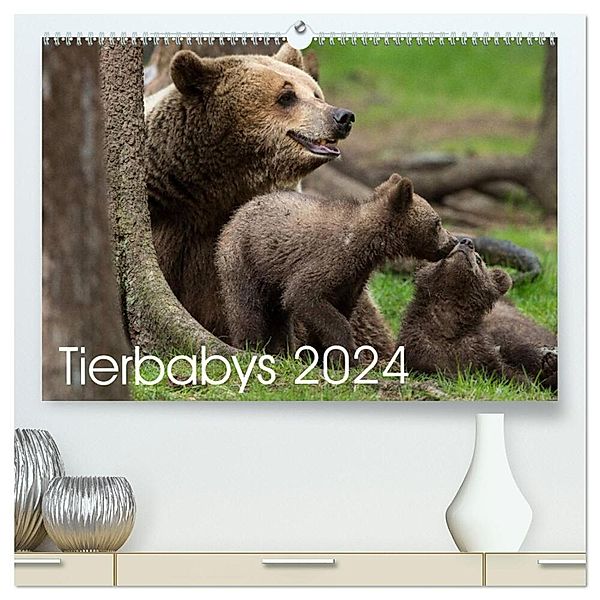 Tierbabys 2024 (hochwertiger Premium Wandkalender 2024 DIN A2 quer), Kunstdruck in Hochglanz, Johann Schörkhuber